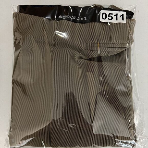 Equestrian Womens L Tan Compression Pull-On Riding Breeches Tactel Lycra Pants - Picture 10 of 11